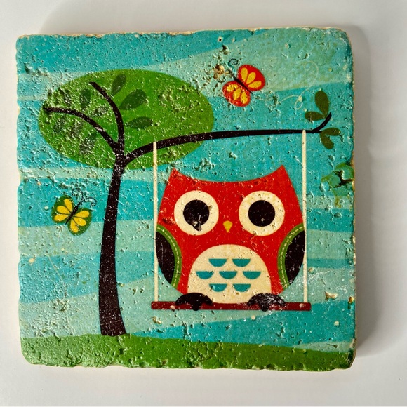 Set of Owl Hand Painted Tiles - Picture 3 of 6